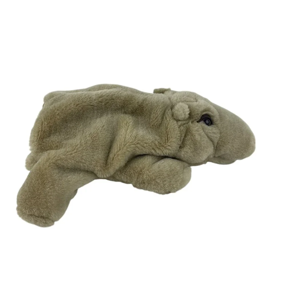 Hippopotamus Hippo 12”‎ Plush Hand Puppet Light Brown Stuffed Toy Pretend Play